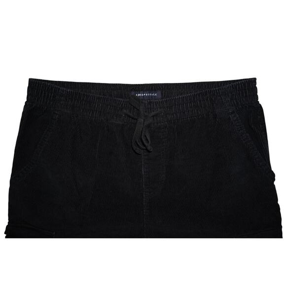 Aeropostale Black Corduroy Cargo Jogger Pants – Size M - Picture 2 of 11